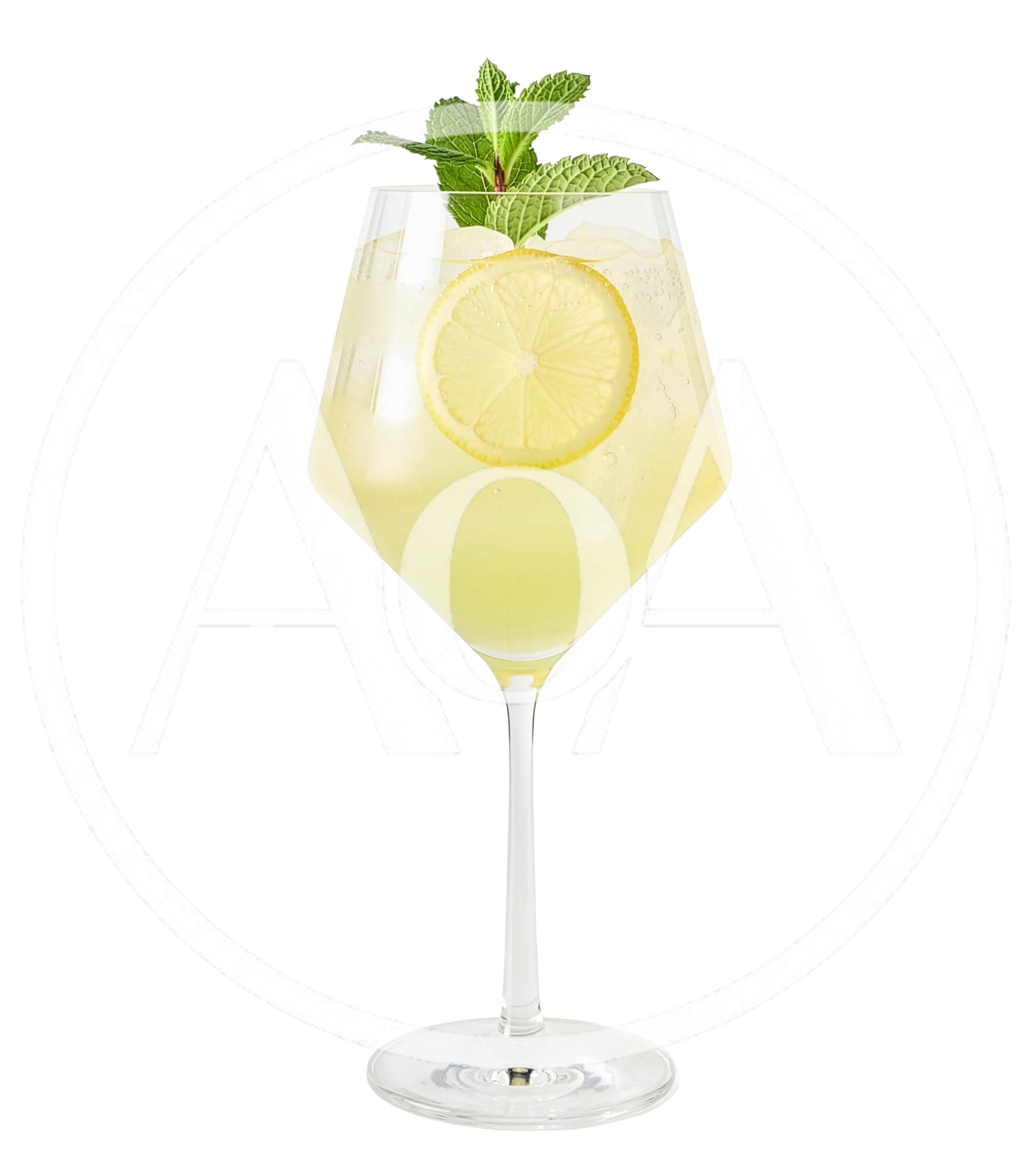 Refreshing Lemon Spritz Cocktail In A Wine Glass
