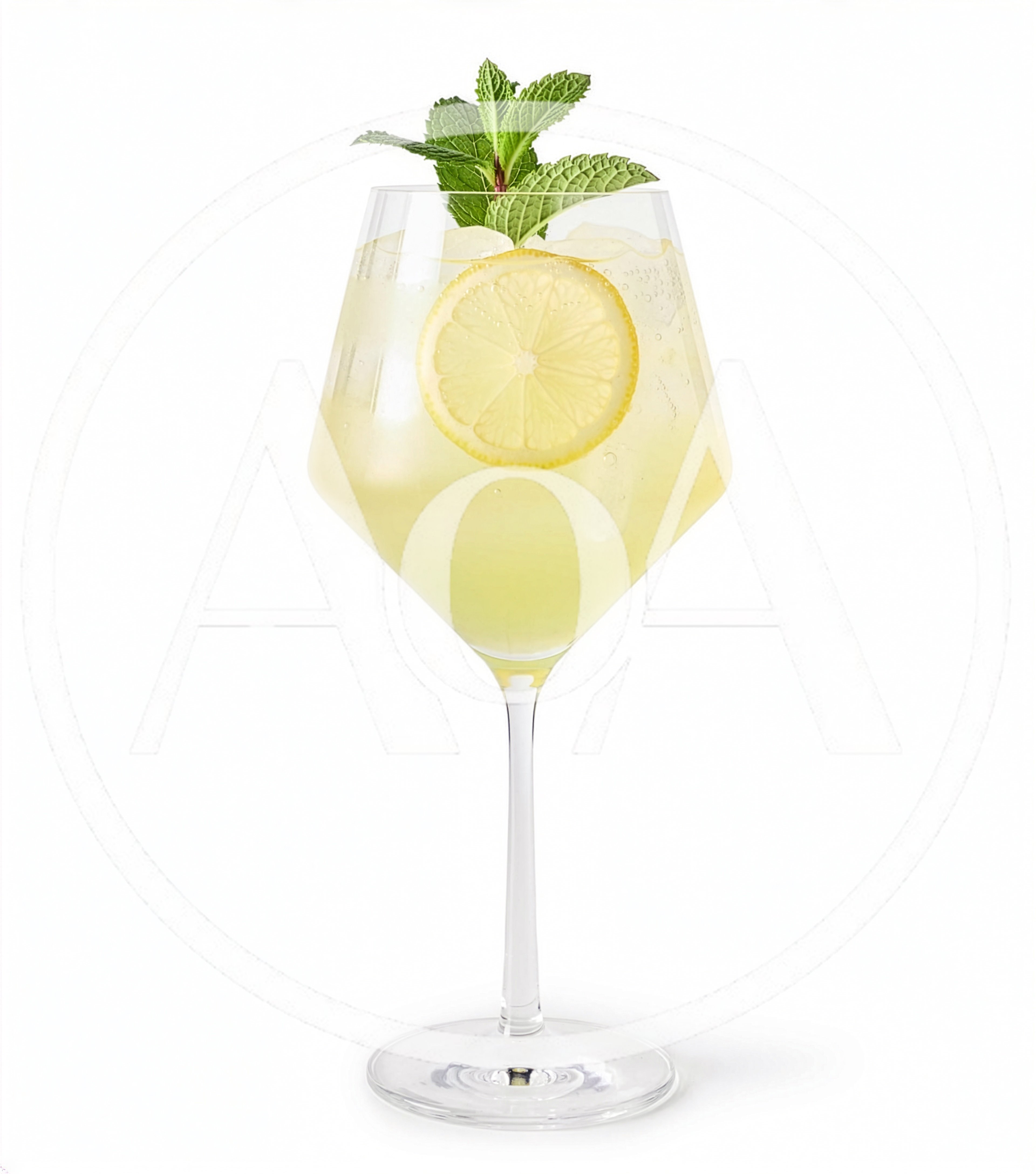 Refreshing Lemon Spritz Cocktail With Mint Garnish