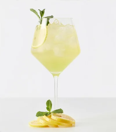 Refreshing Lemon Spritz Cocktail With Mint Garnish