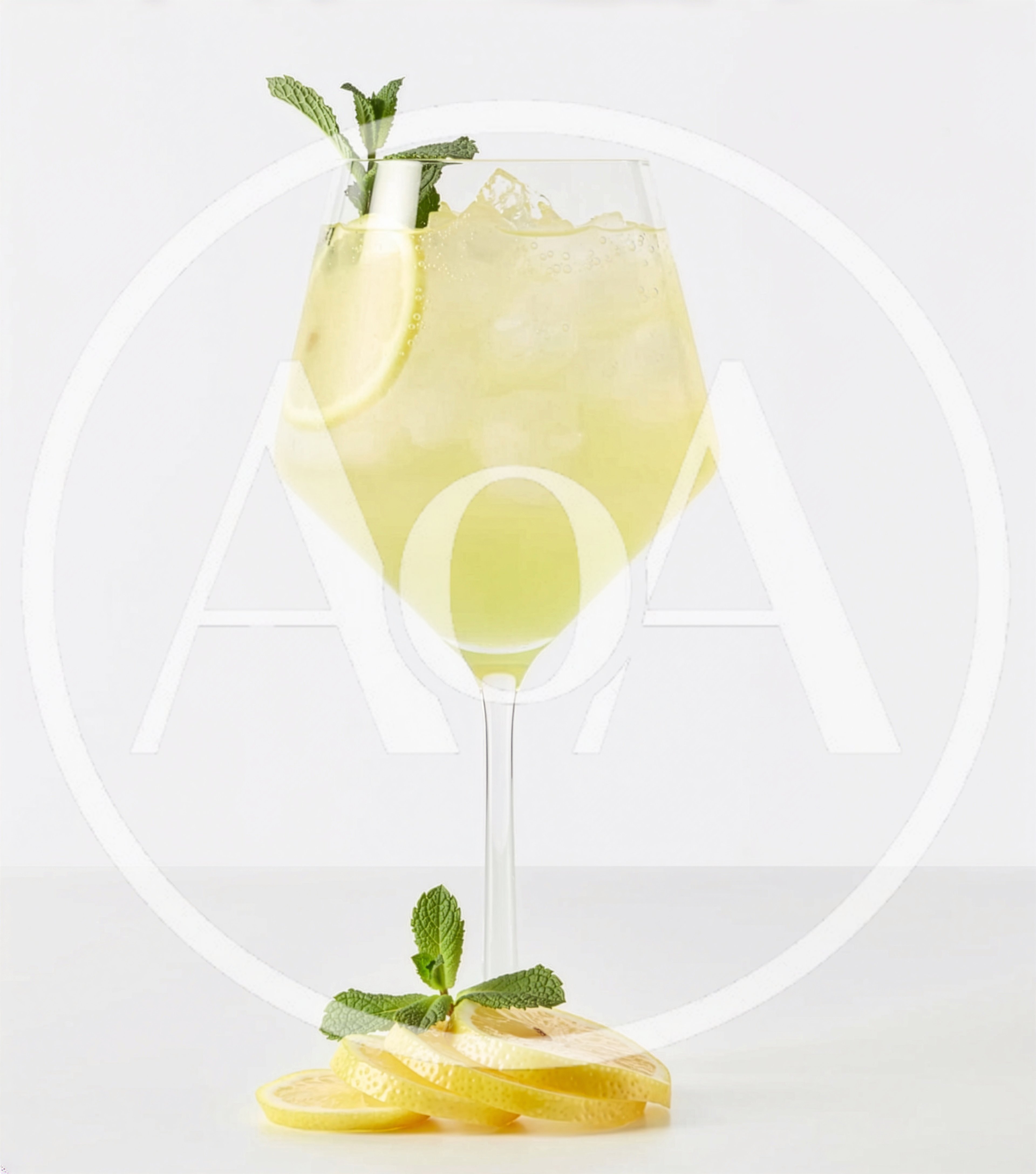 Refreshing Lemon Spritz Cocktail With Mint Garnish