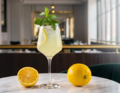 Refreshing Lemonade Cocktail With Mint Garnish