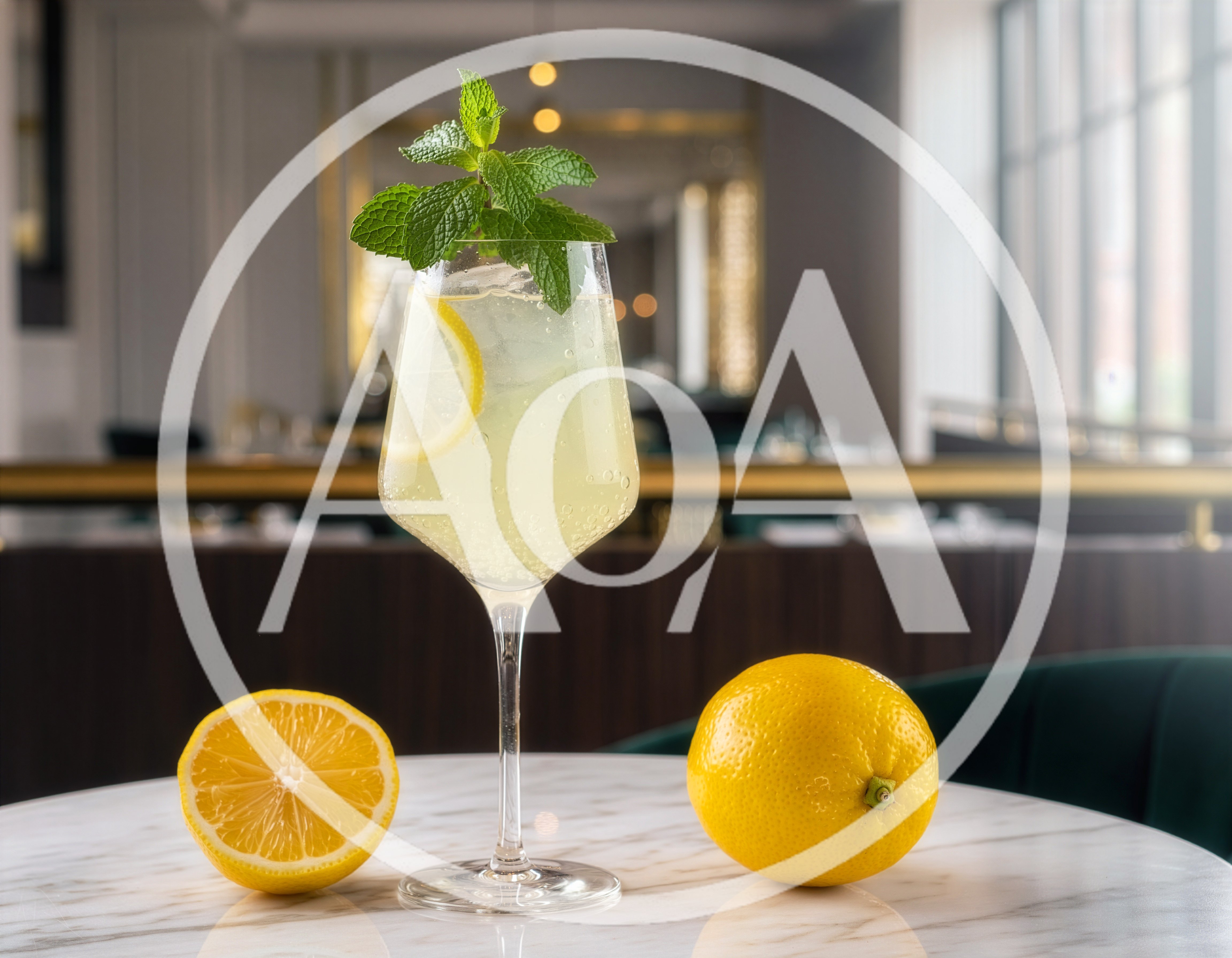 Refreshing Lemonade Cocktail With Mint Garnish