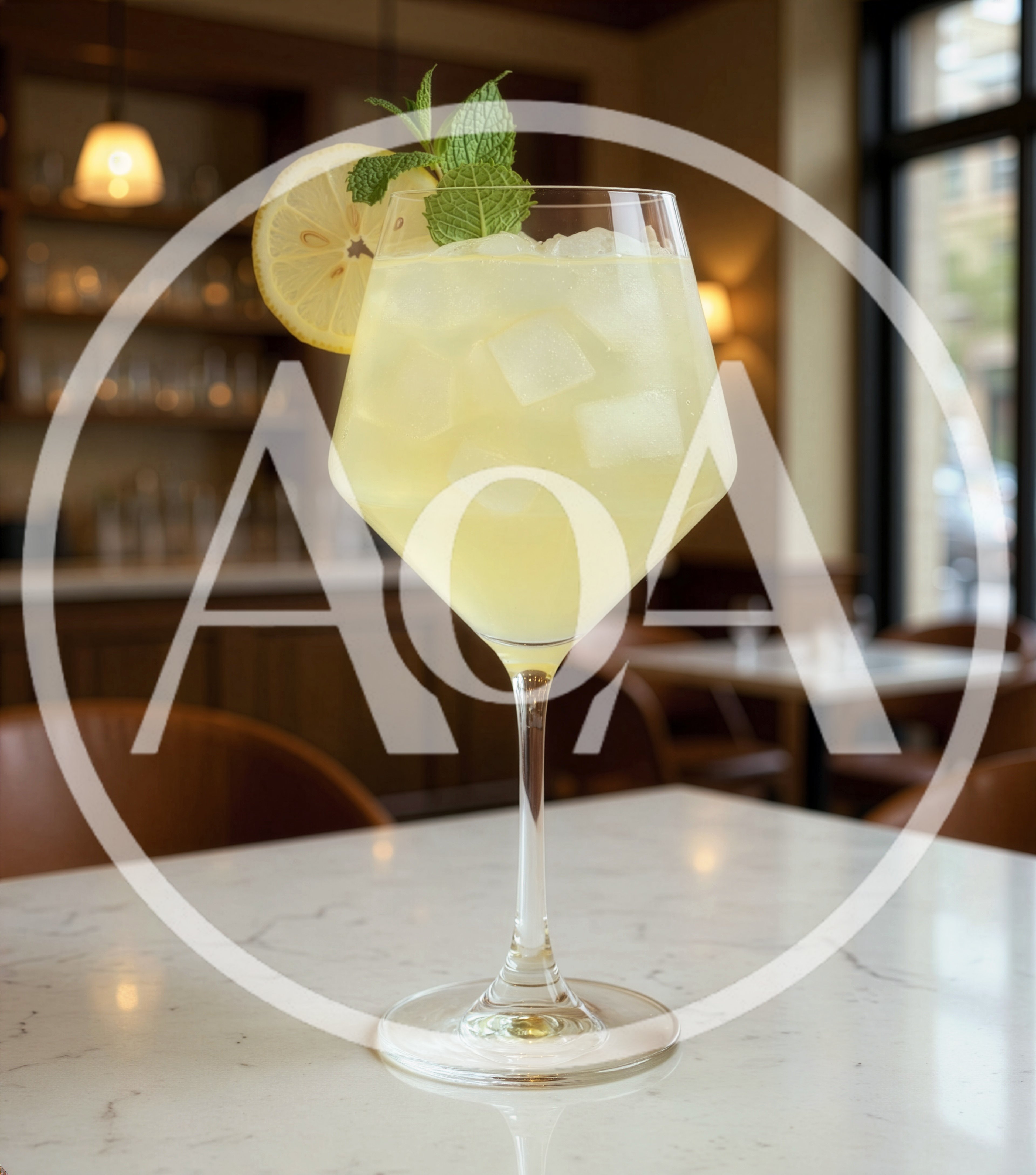 Refreshing Lemonade Cocktail In A Stemmed Glass