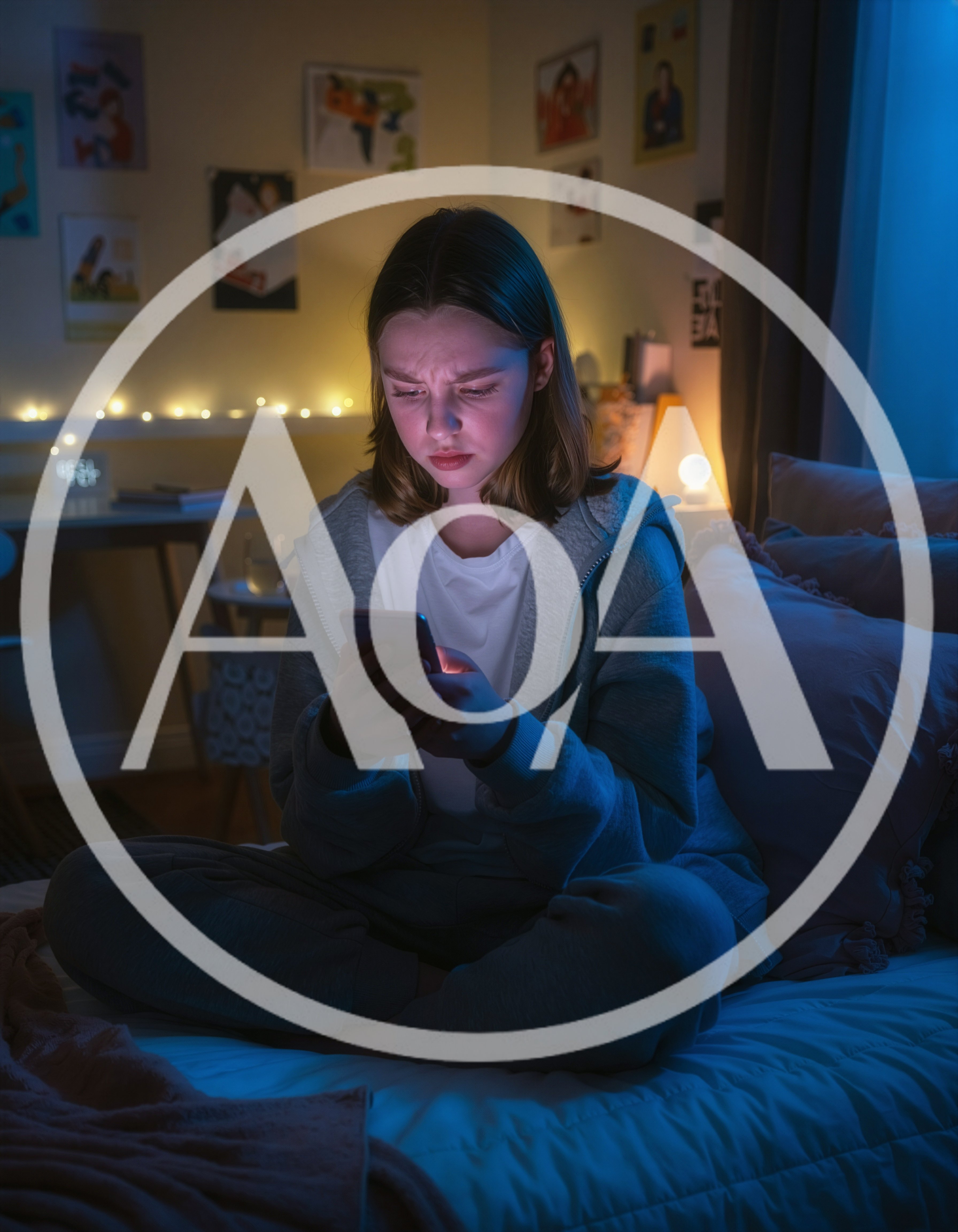 Young Woman Looking Distressed While Using Smartphone In Bedroom