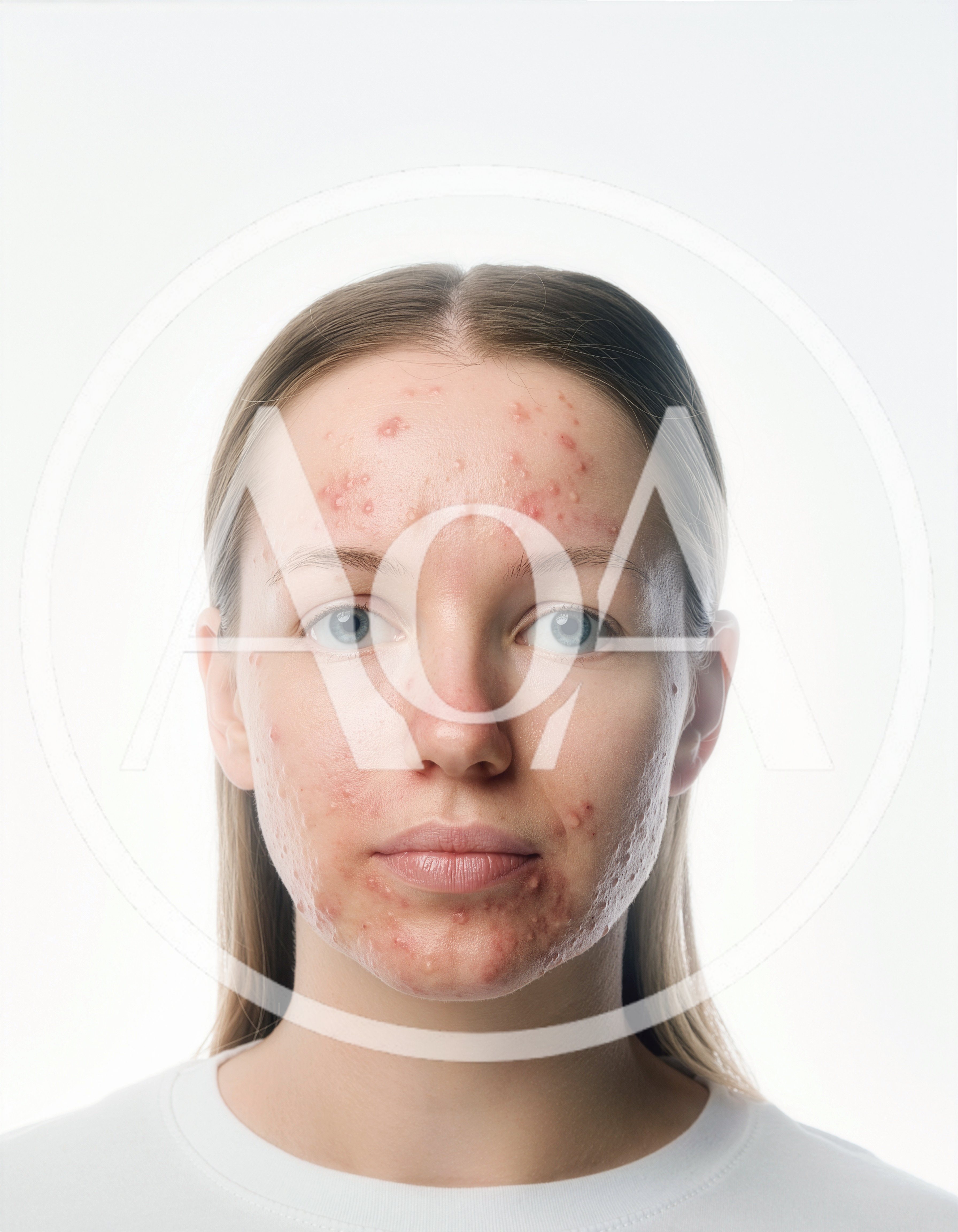 Young Woman With Acne Facing Camera