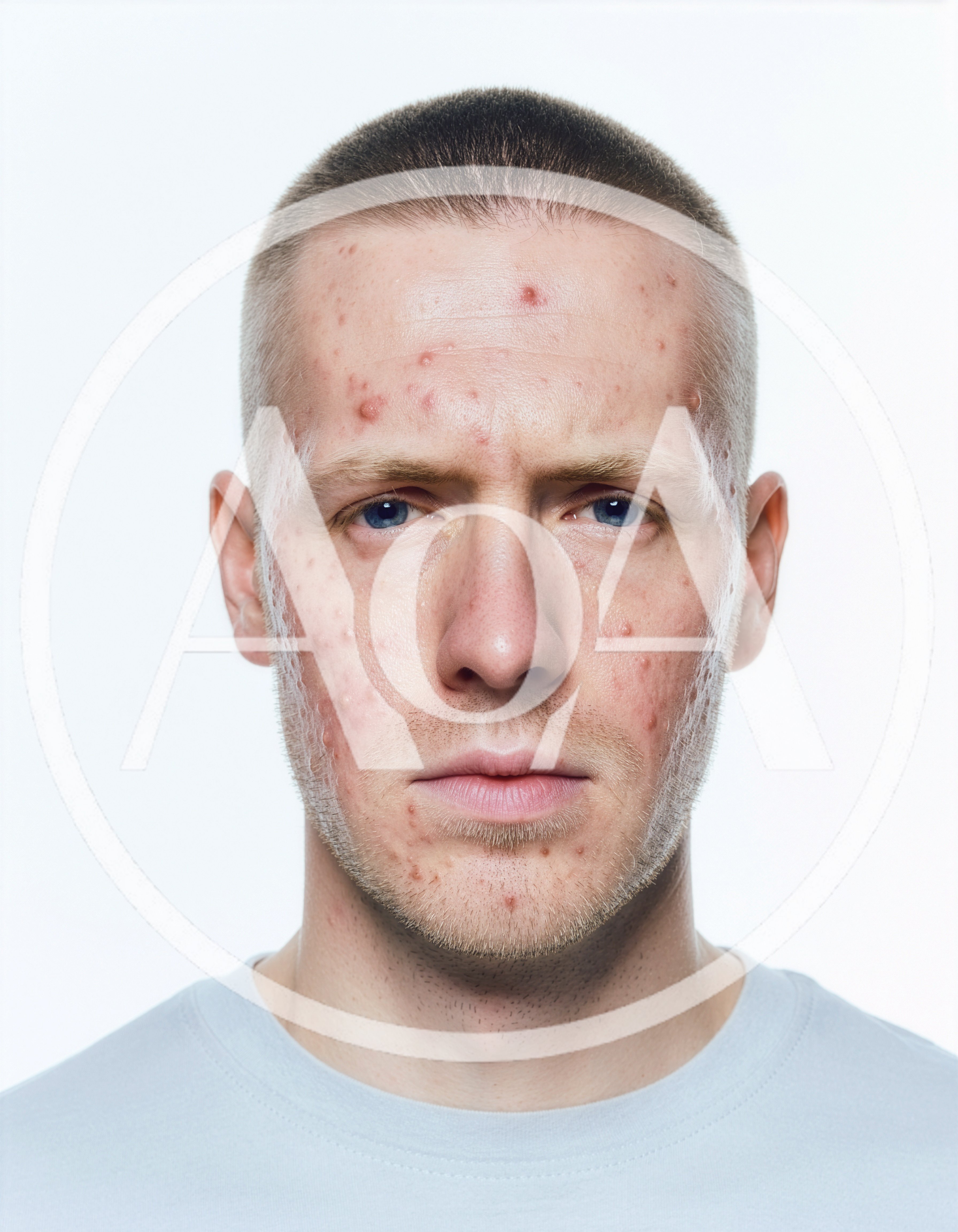 Portrait Of A Young Man With Acne