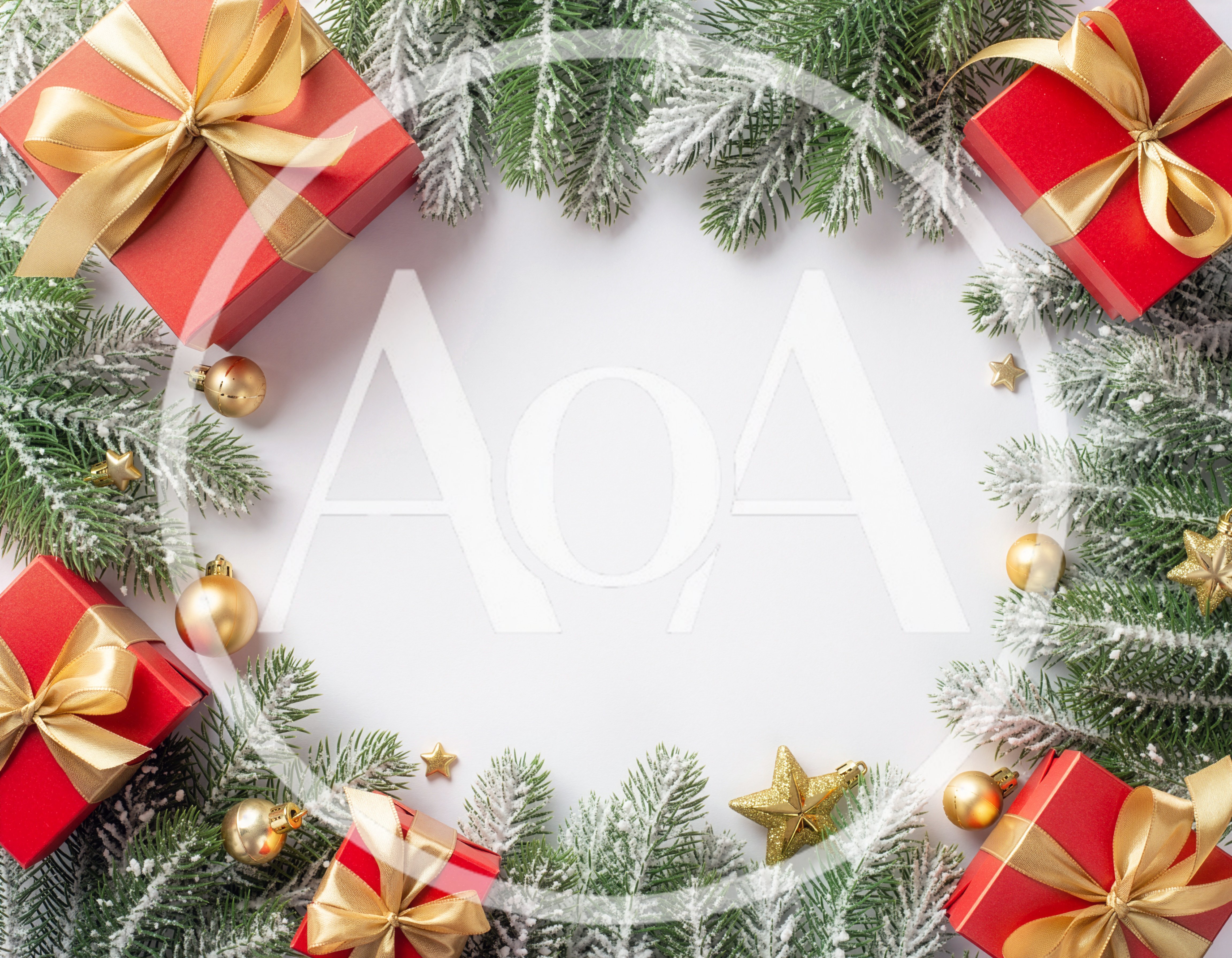 Christmas Gift Boxes And Ornaments On White Background