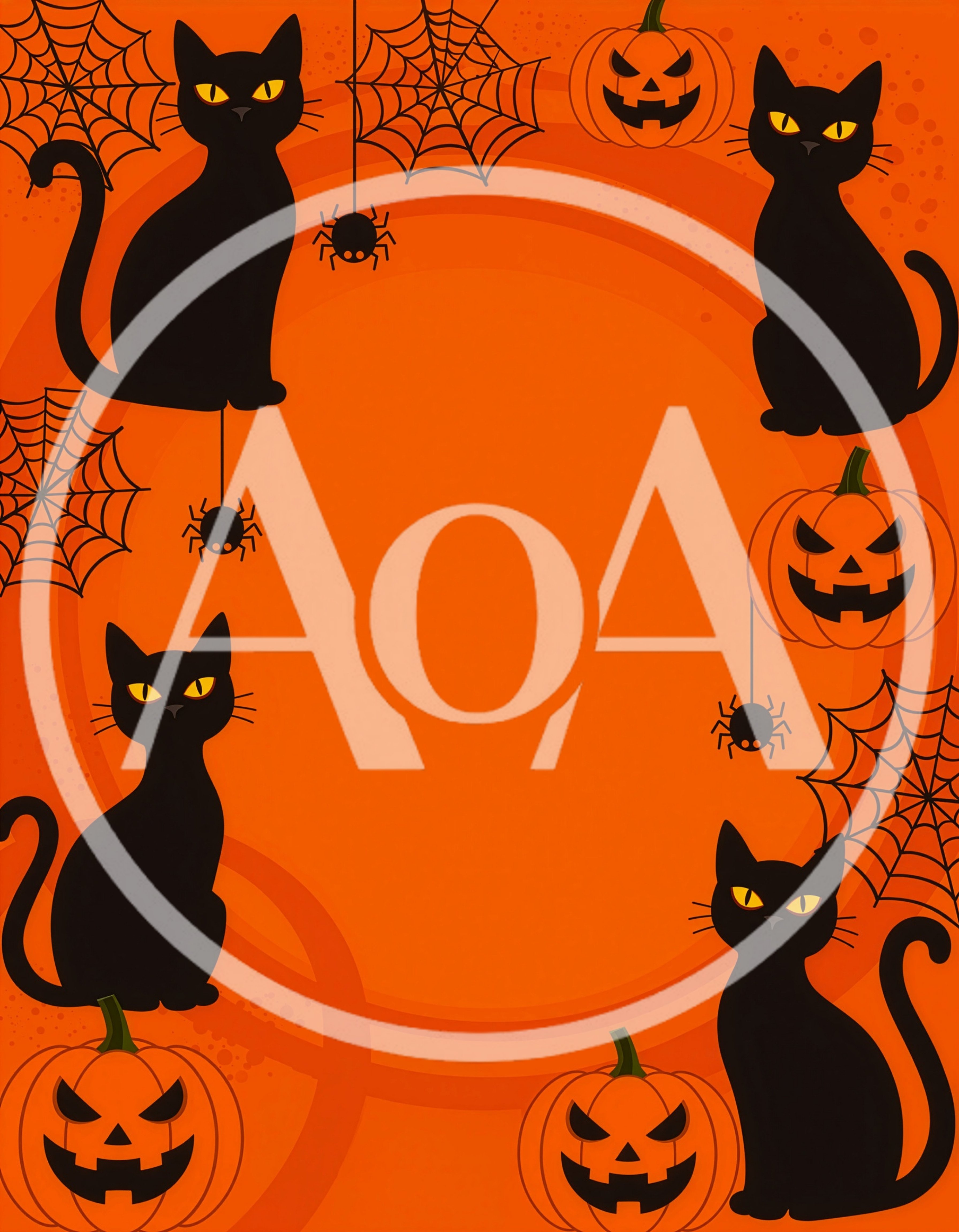 Halloween Background With Black Cats And Jack O Lanterns
