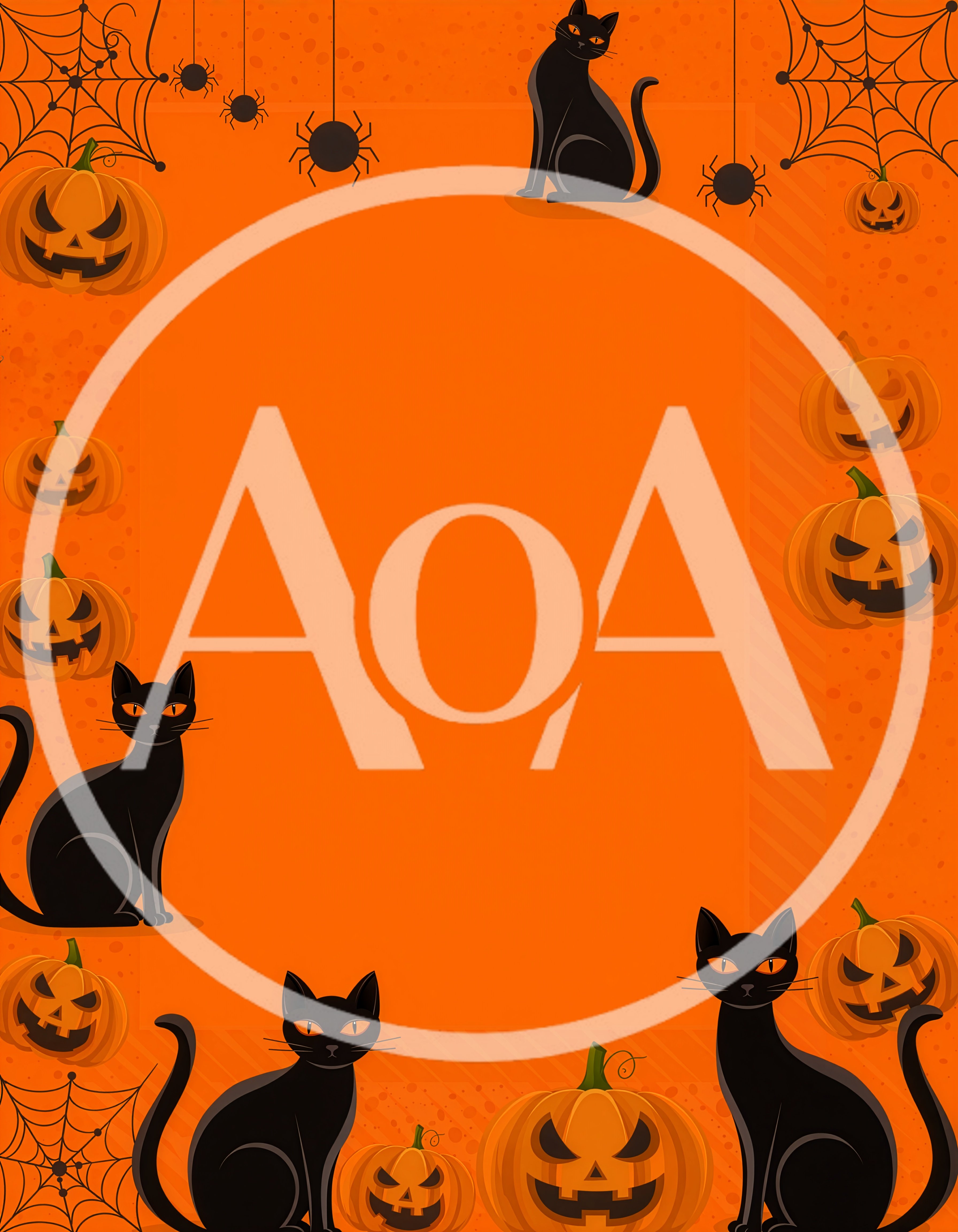 Halloween Border Frame With Cats And Pumpkins