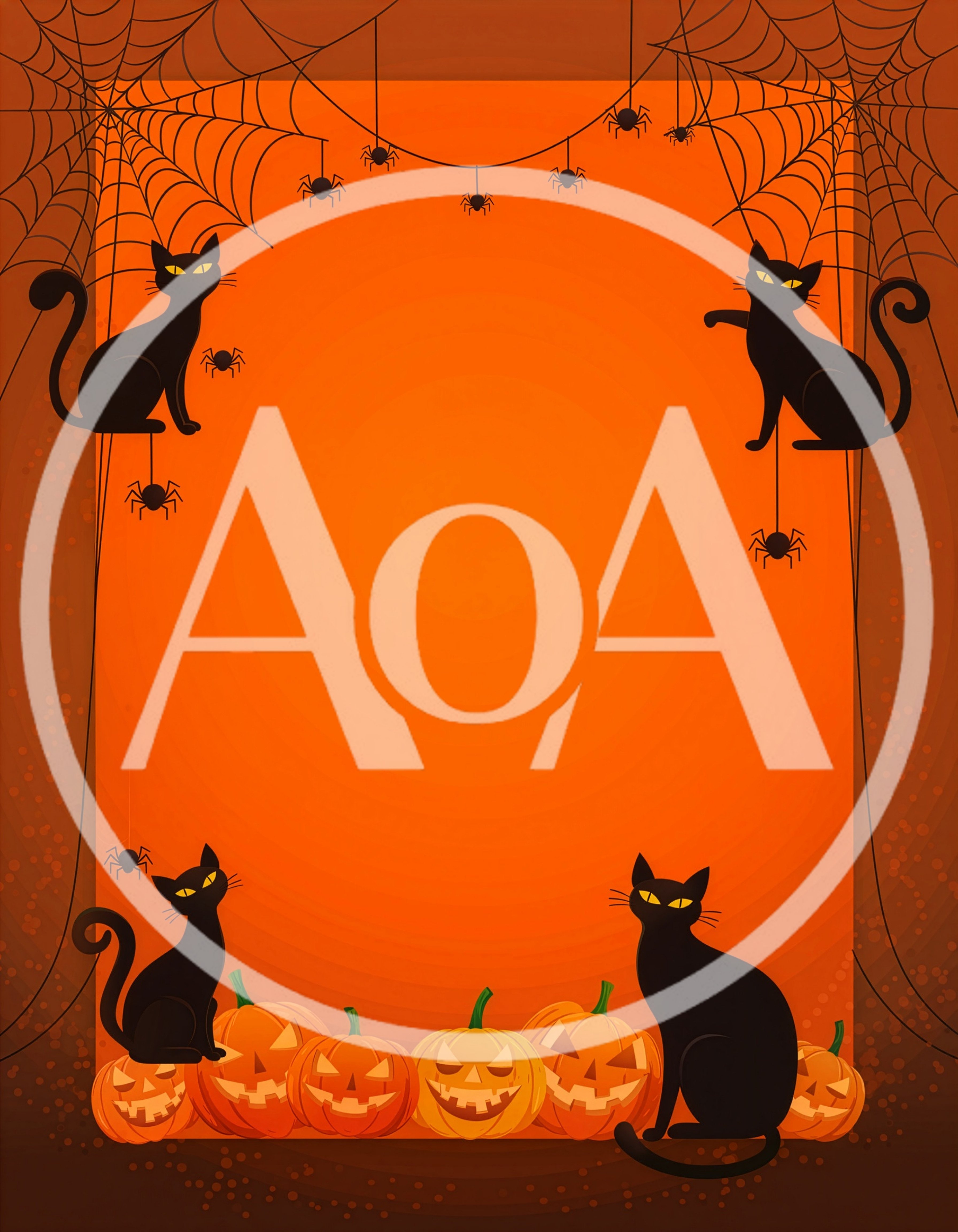 Halloween Background With Black Cats And Jack O Lanterns