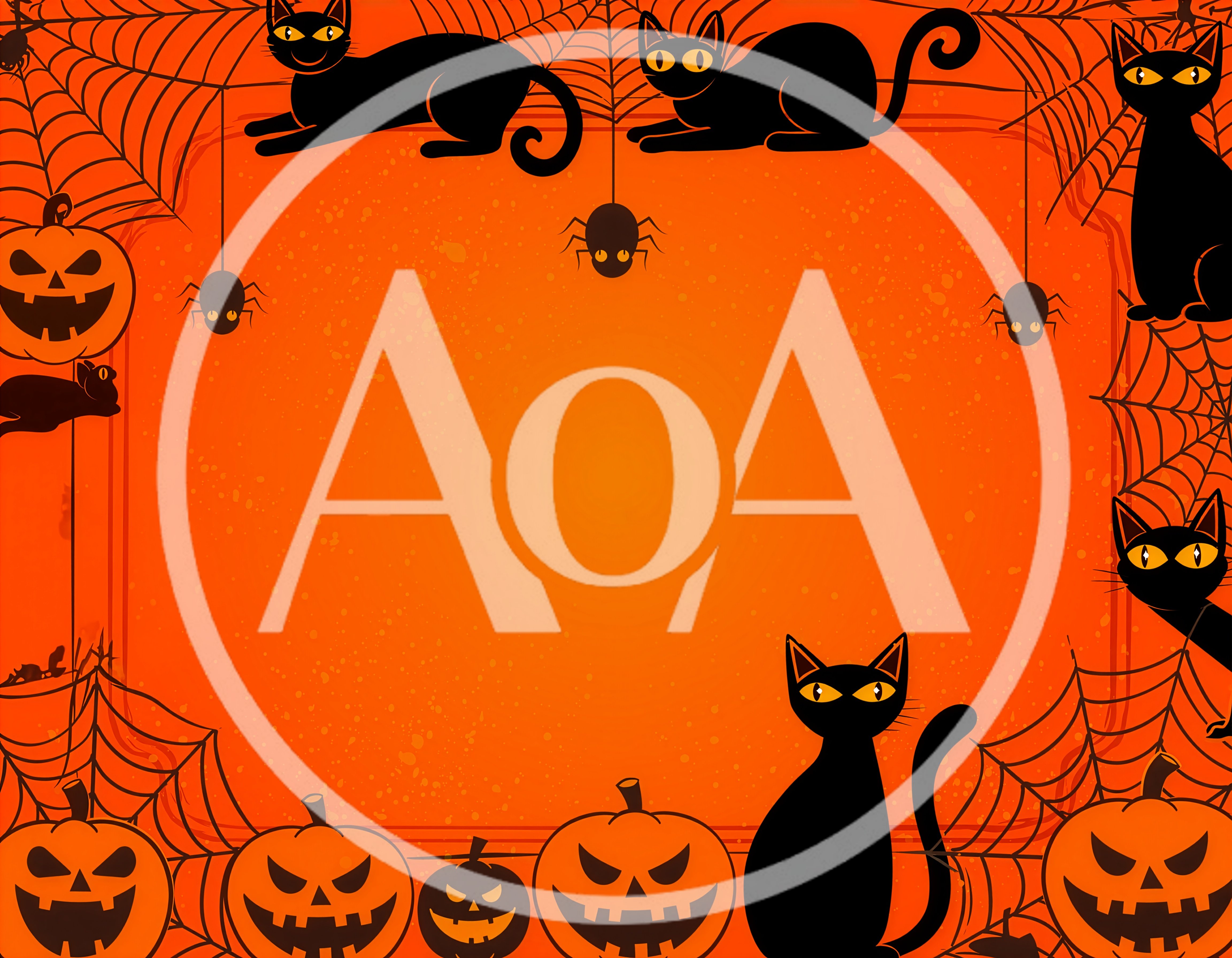 Halloween Background With Black Cats And Jack O Lanterns