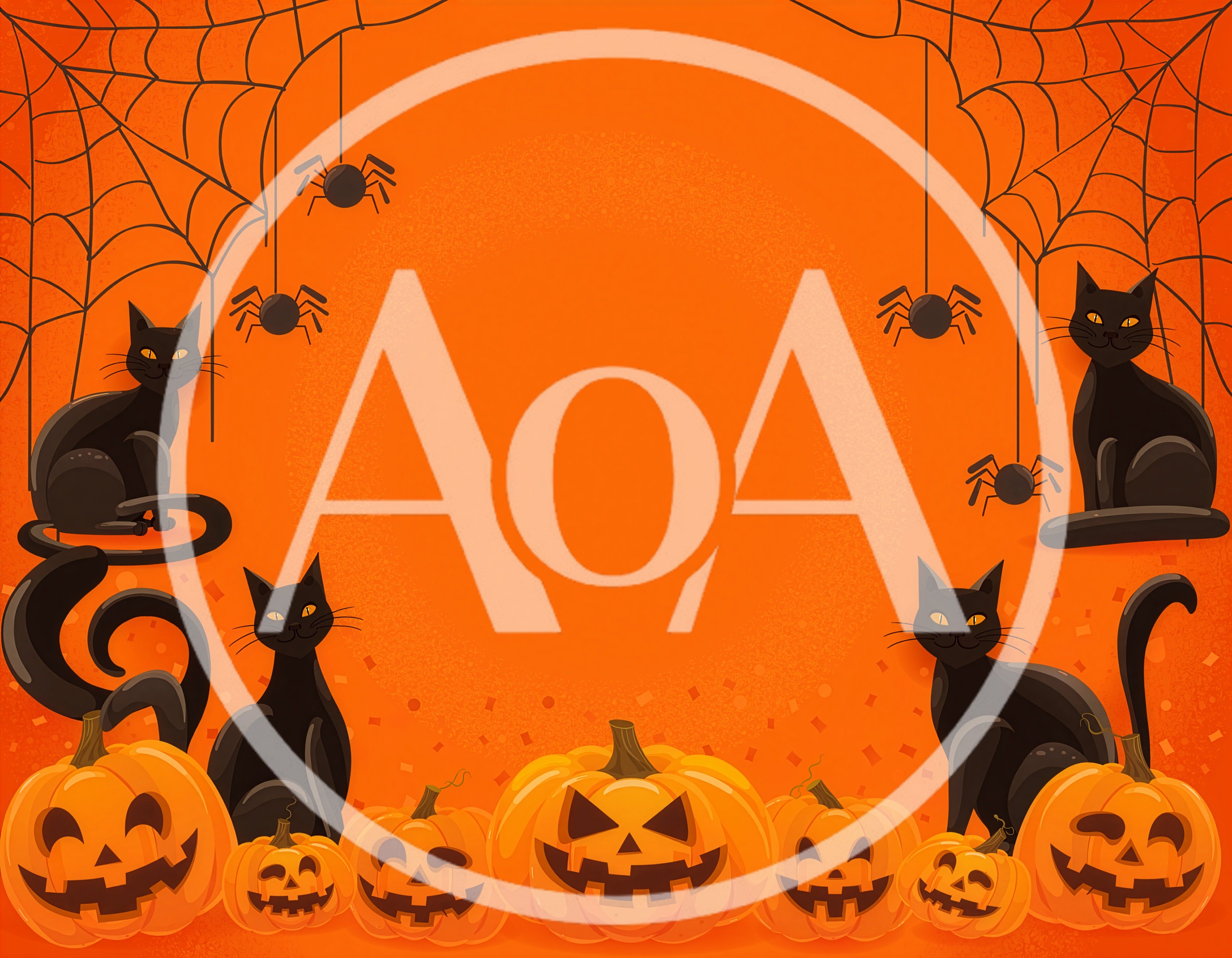 Halloween Background With Black Cats And Jack O Lanterns