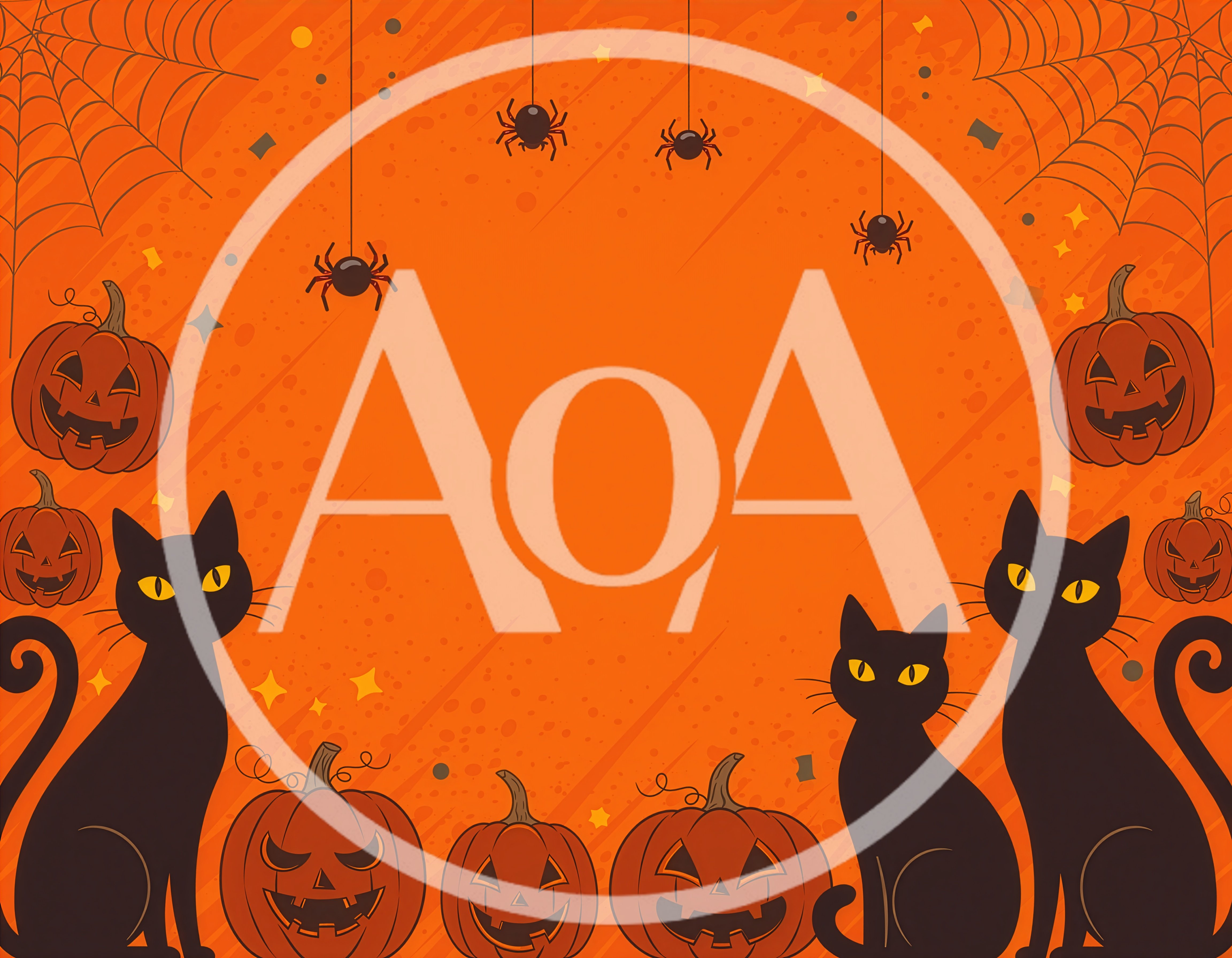 Halloween Background With Black Cats And Jack O Lanterns