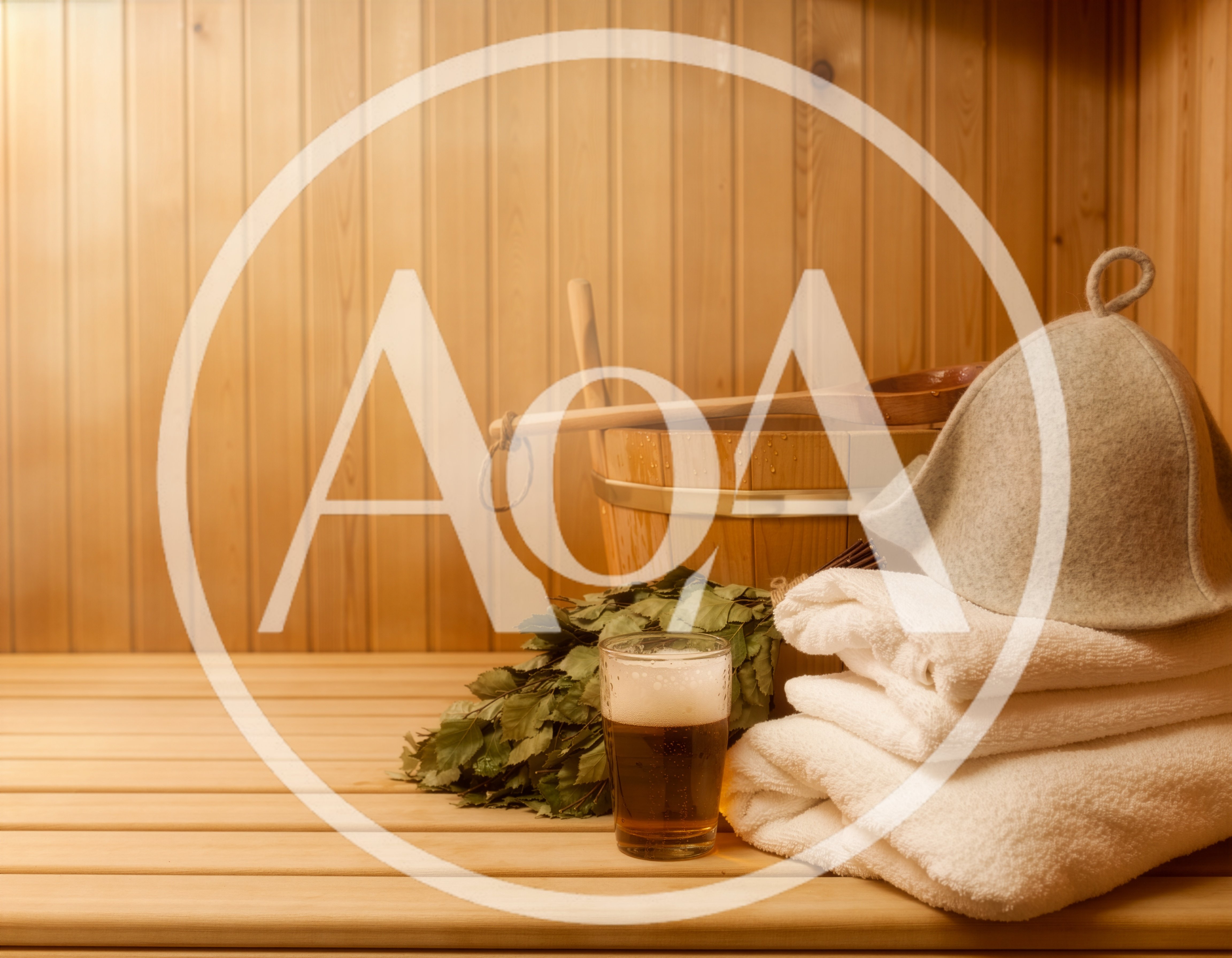 Sauna Accessories With Beer And Birch Whisk