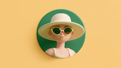 3D Rendered Avatar Of A Woman Wearing A Sun Hat