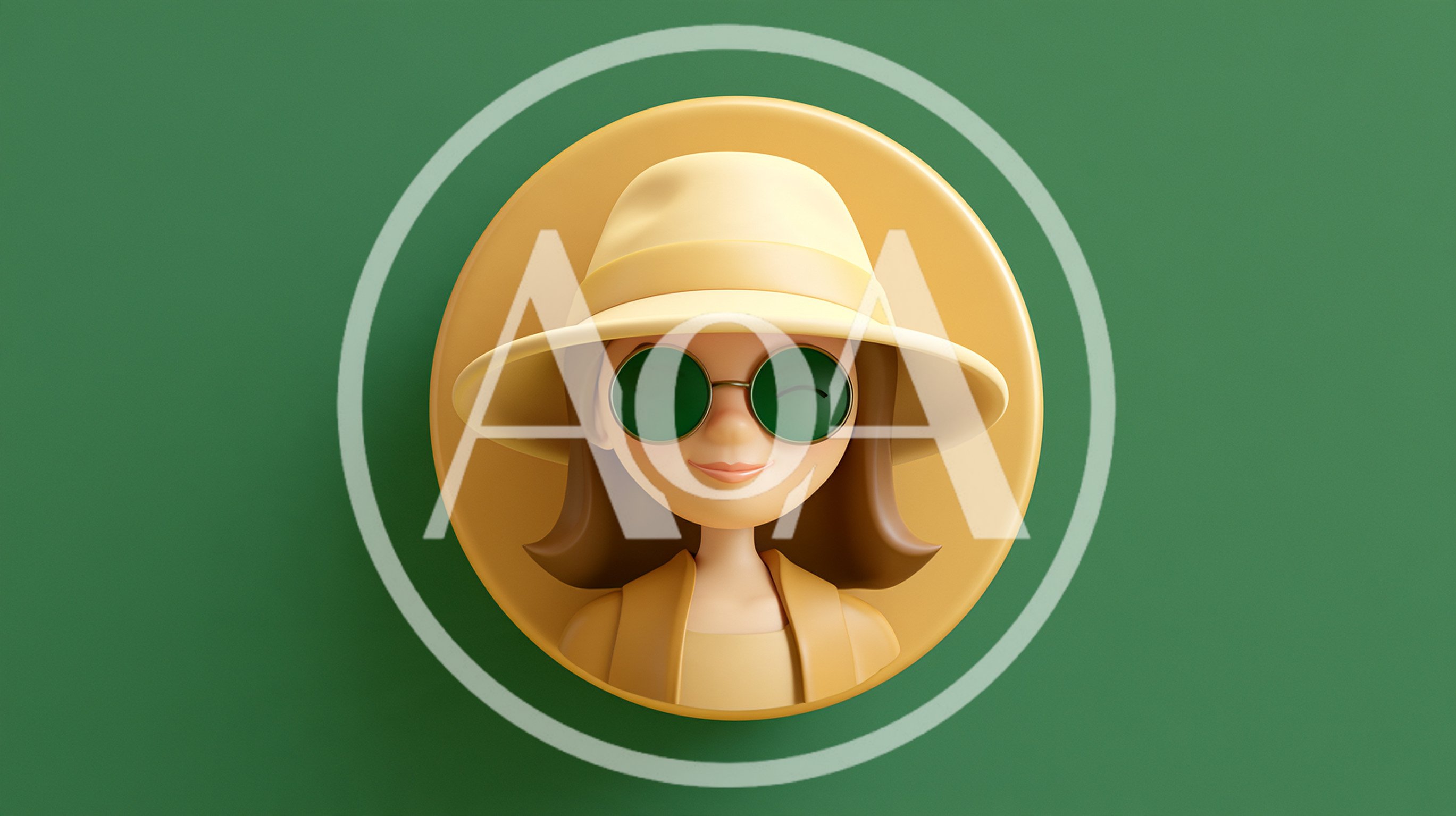 3D Cartoon Avatar Of A Woman Wearing A Sun Hat