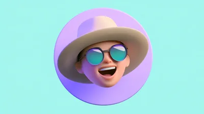 3D Rendered Cartoon Character Wearing A Sun Hat