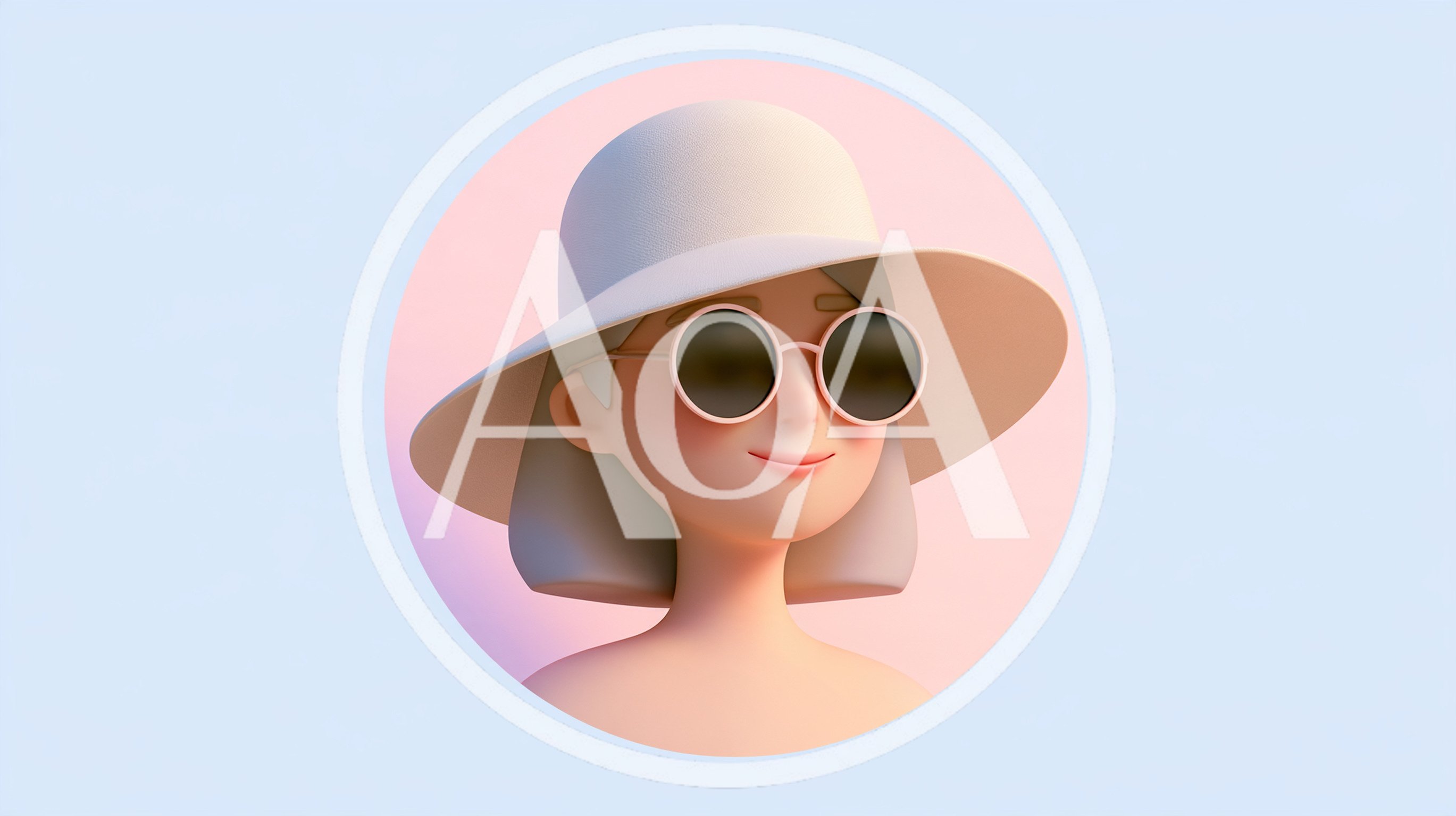 3D Rendered Portrait Of A Woman Wearing A Sun Hat