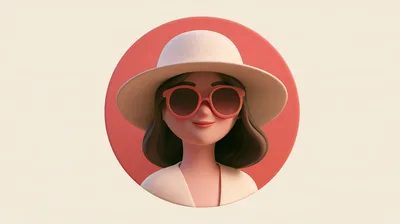 3D Rendered Avatar Of A Woman Wearing A Sun Hat