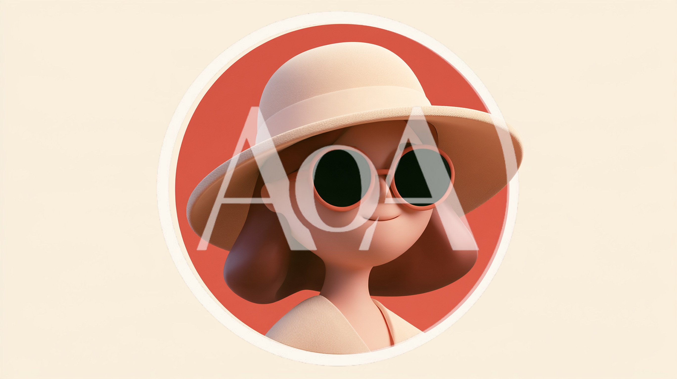 3D Rendered Cartoon Character Wearing A Sun Hat