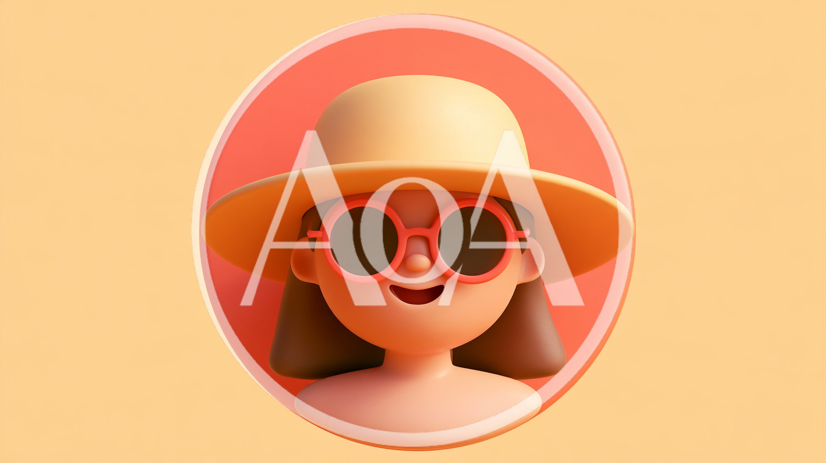 3D Rendered Cartoon Character Wearing A Sun Hat