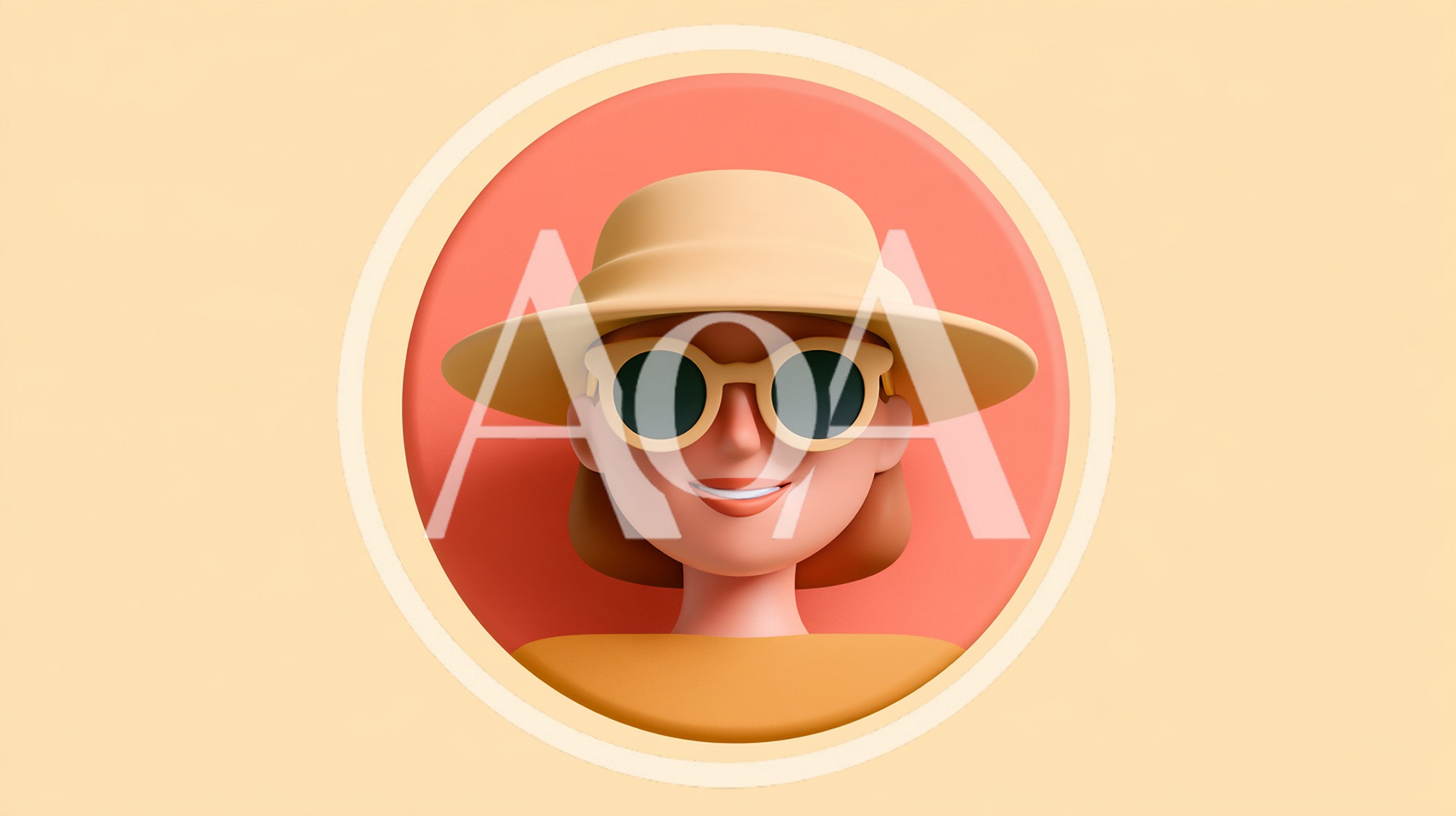 3D Rendered Portrait Of A Woman Wearing A Sun Hat