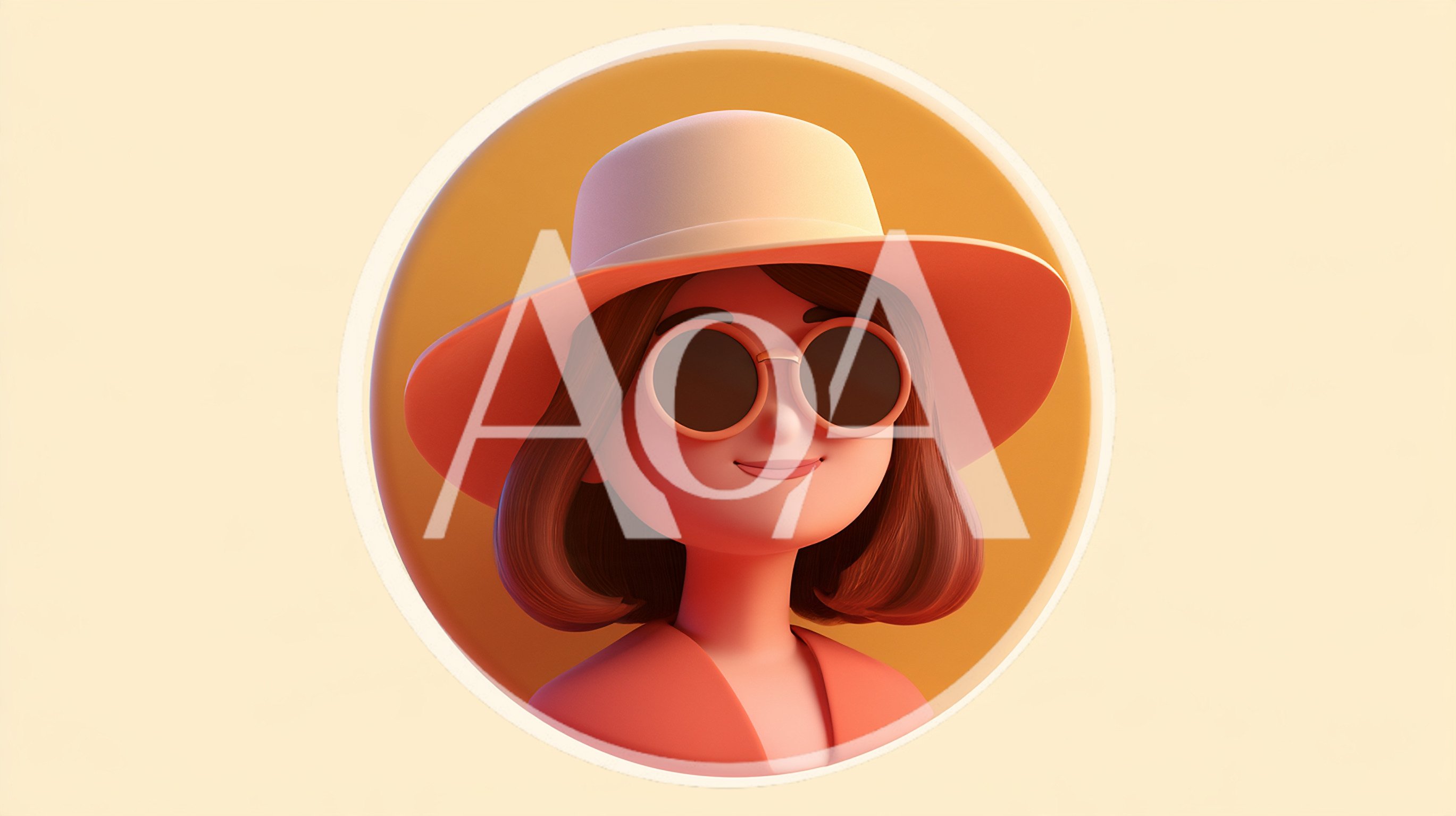 3D Rendered Portrait Of A Woman Wearing A Sun Hat