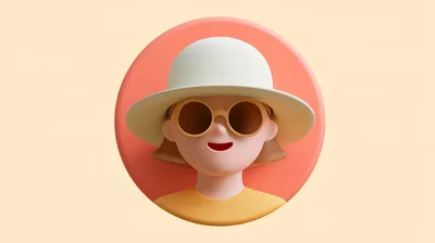 3D Rendered Avatar Of A Woman Wearing A Sun Hat