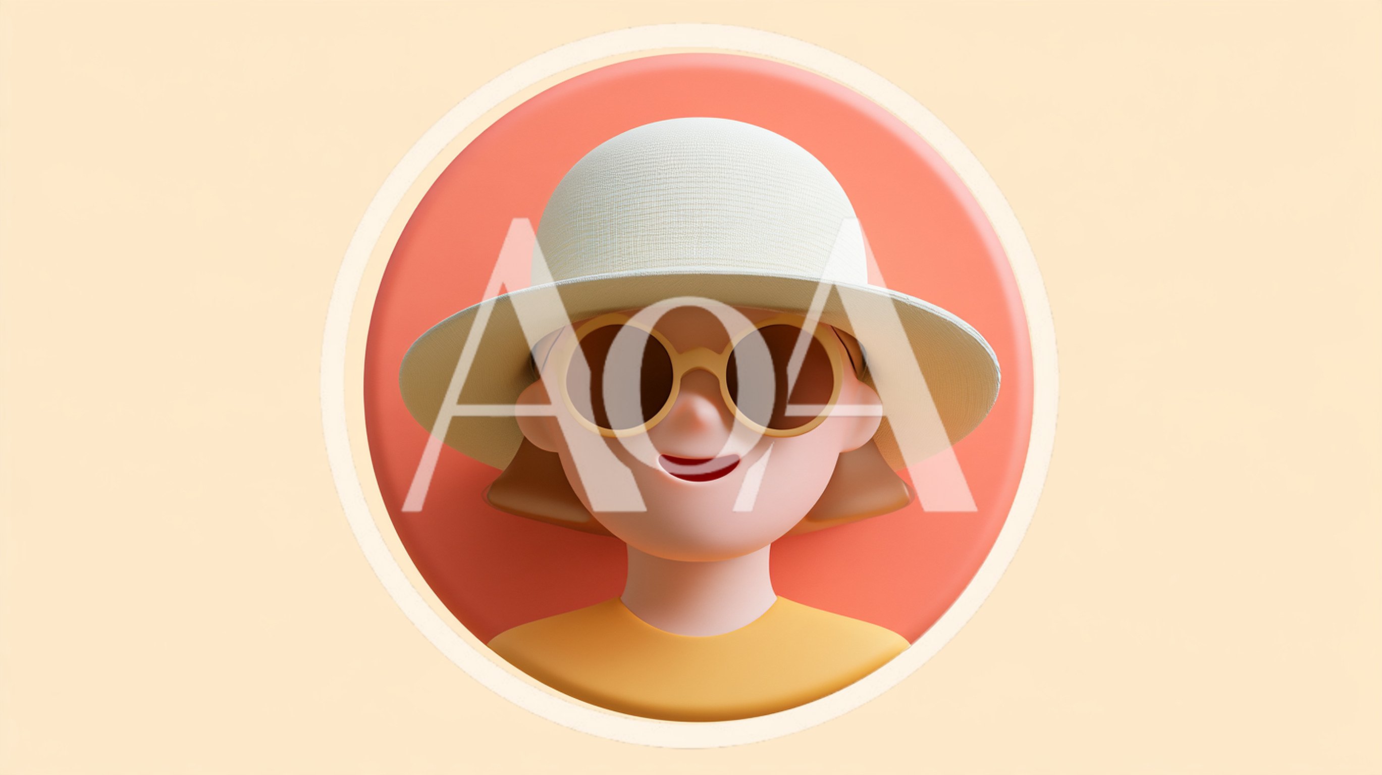 3D Rendered Avatar Of A Woman Wearing A Sun Hat