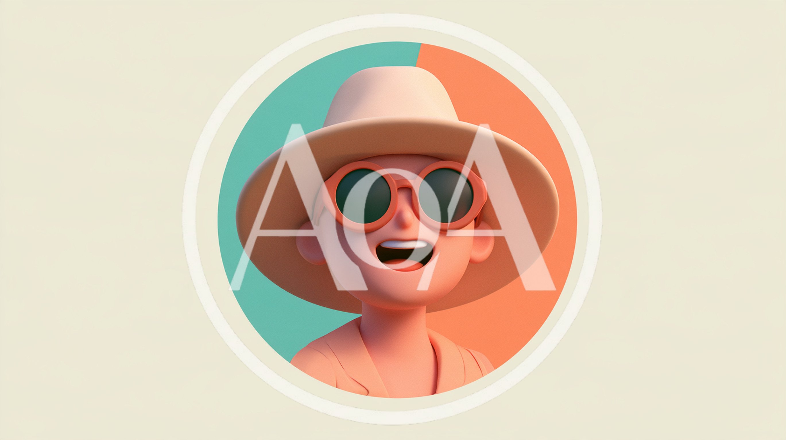 3D Rendered Cartoon Character Wearing A Sun Hat