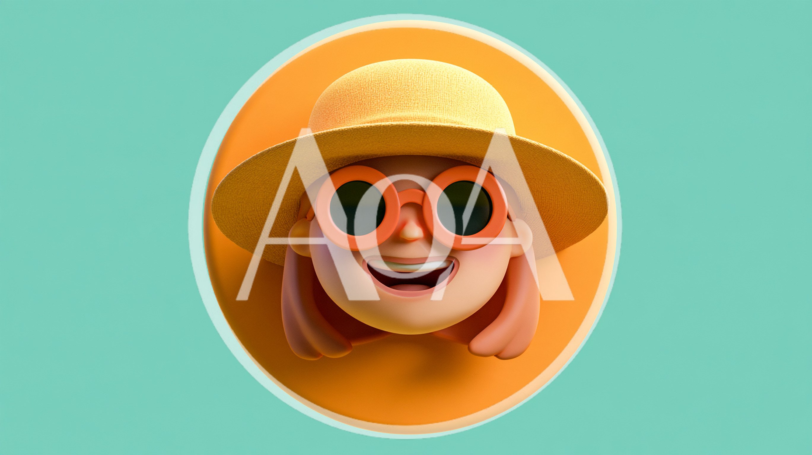 3D Rendered Cartoon Character Wearing A Sun Hat