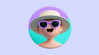 3D Rendered Cartoon Character Wearing A Sun Hat