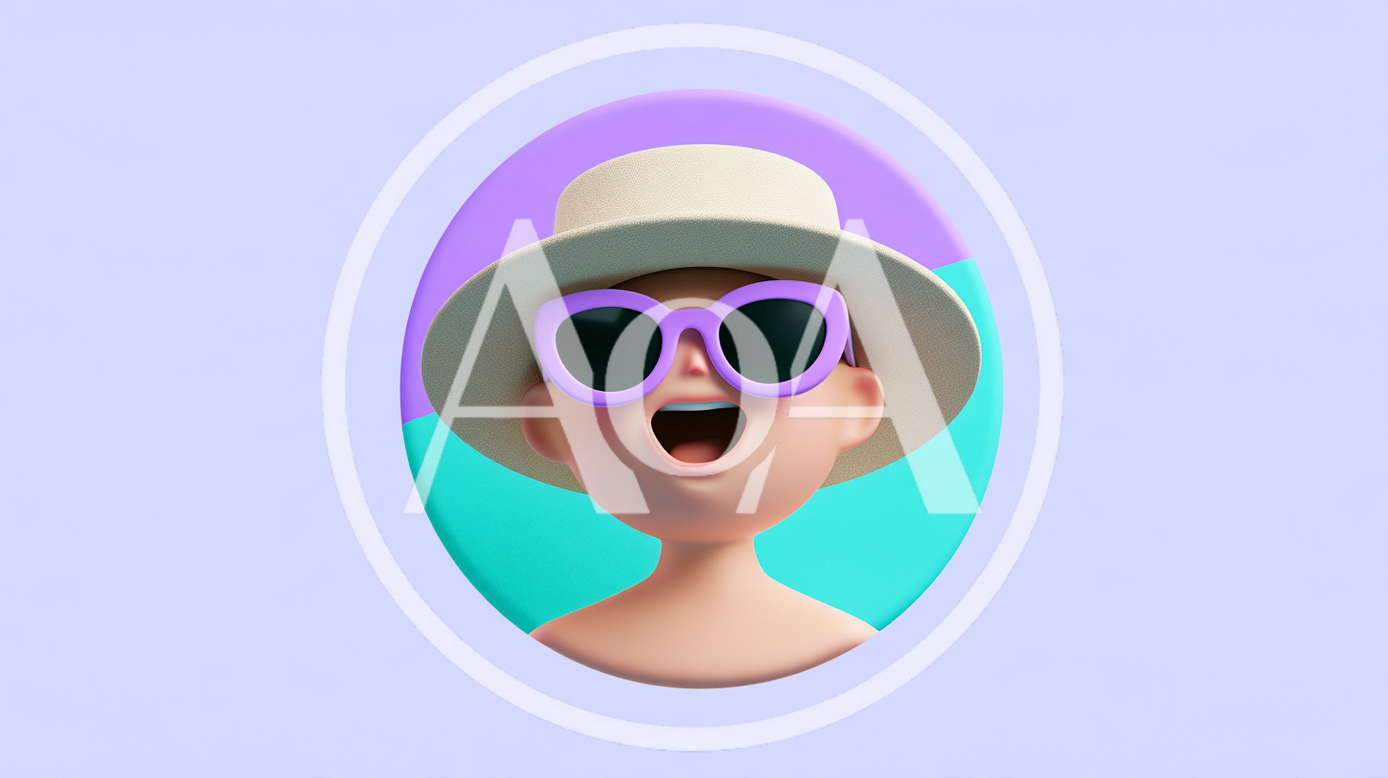 3D Rendered Cartoon Character Wearing A Sun Hat