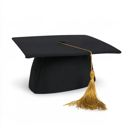 Black Graduation Cap With Gold Tassel