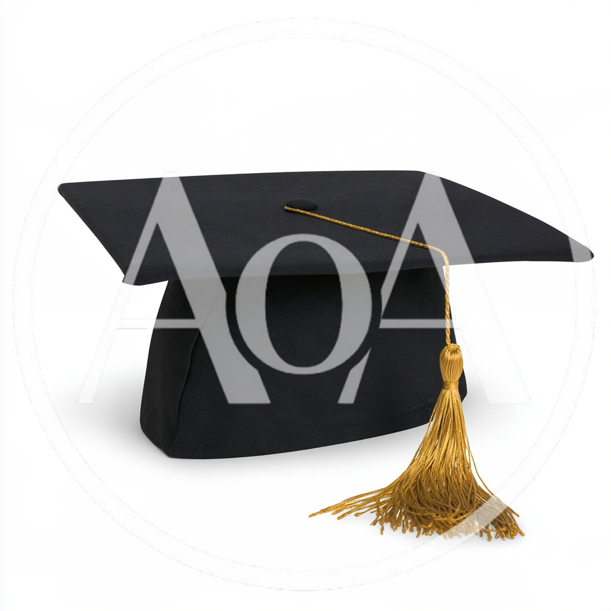 Black Graduation Cap With Gold Tassel