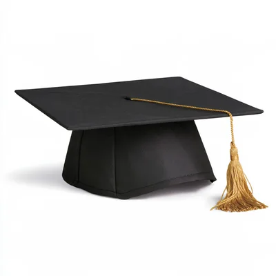 Black Graduation Cap With Gold Tassel
