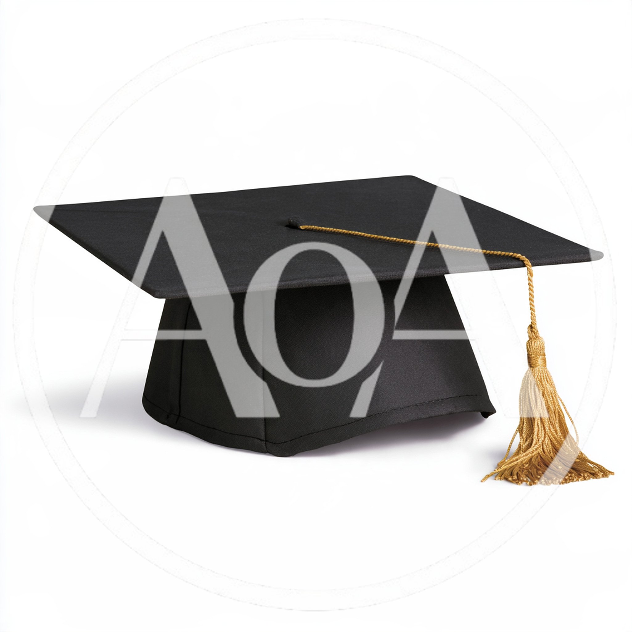 Black Graduation Cap With Gold Tassel
