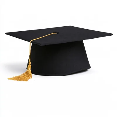 Black Graduation Cap With Gold Tassel