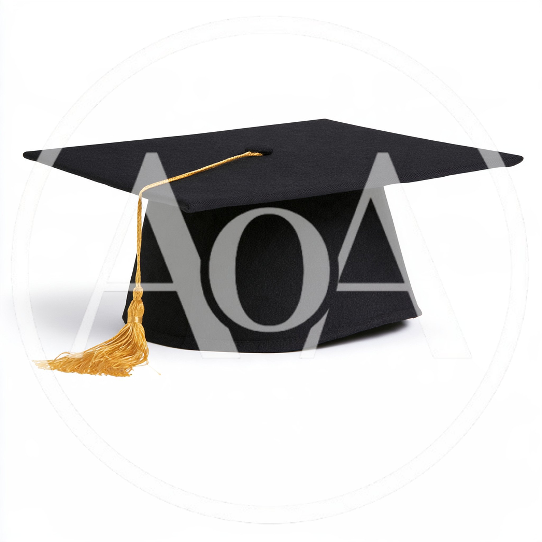 Black Graduation Cap With Gold Tassel