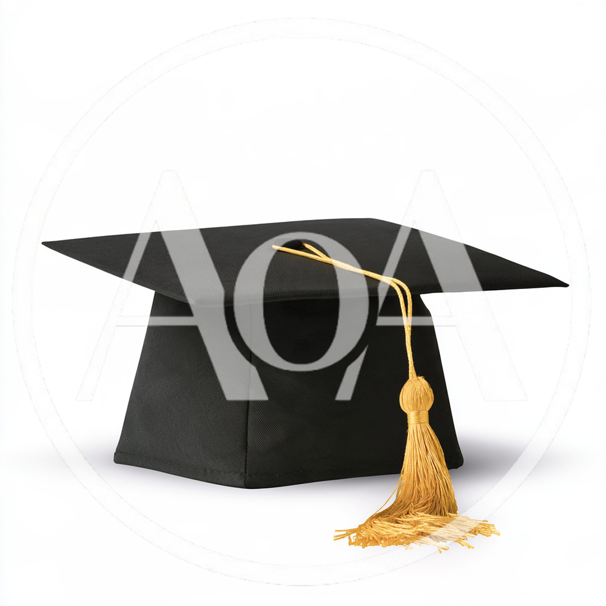 Black Graduation Cap With Gold Tassel