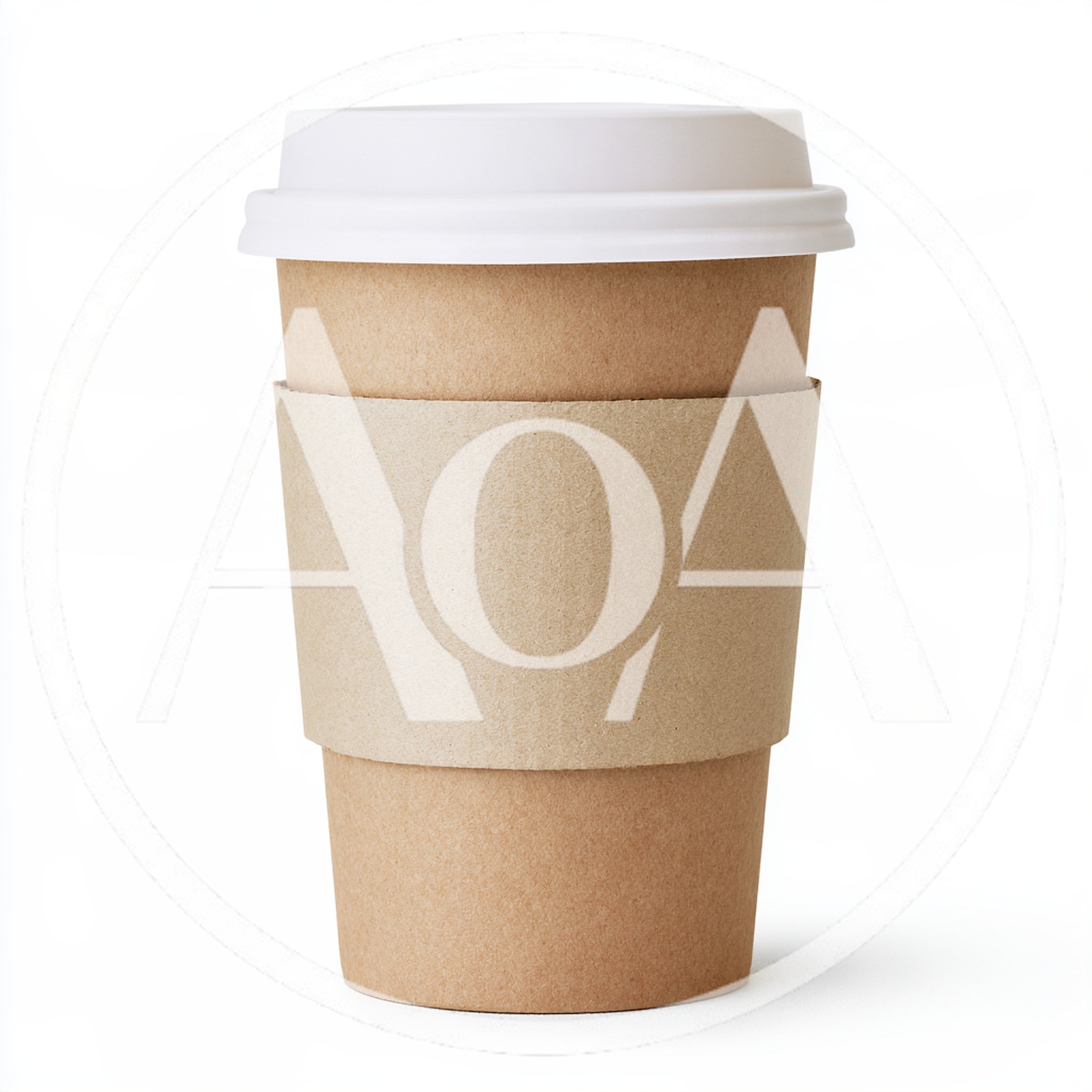 Disposable Paper Coffee Cup With White Lid