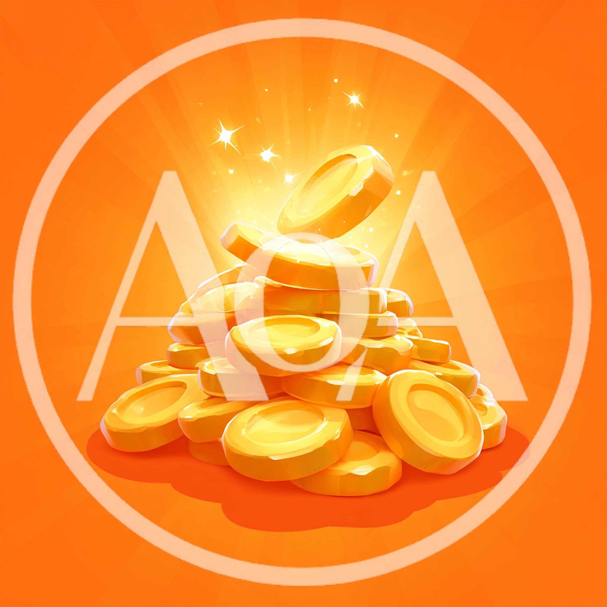 Stack Of Shiny Golden Coins With Magical Sparkles