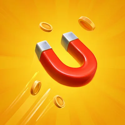 3D Illustration Of A Red Magnet Attracting Gold Coins