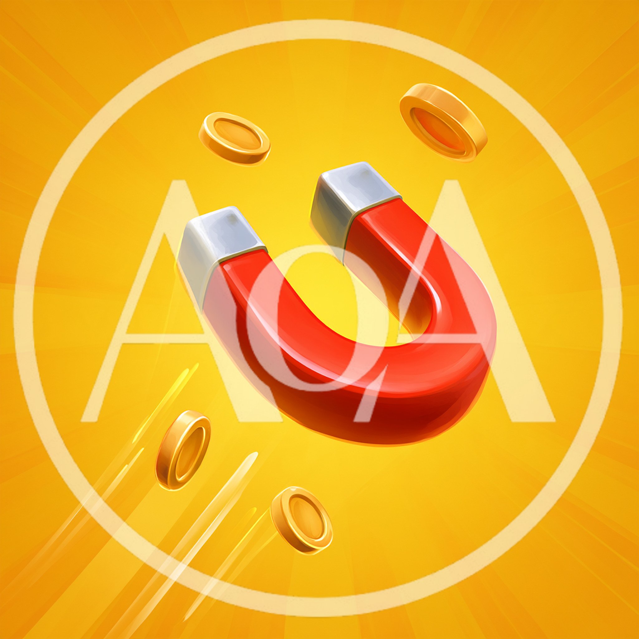 3D Illustration Of A Red Magnet Attracting Gold Coins