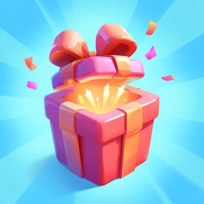 Open Gift Box With Glowing Magic Light