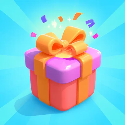 3D Rendered Gift Box With Confetti Celebration