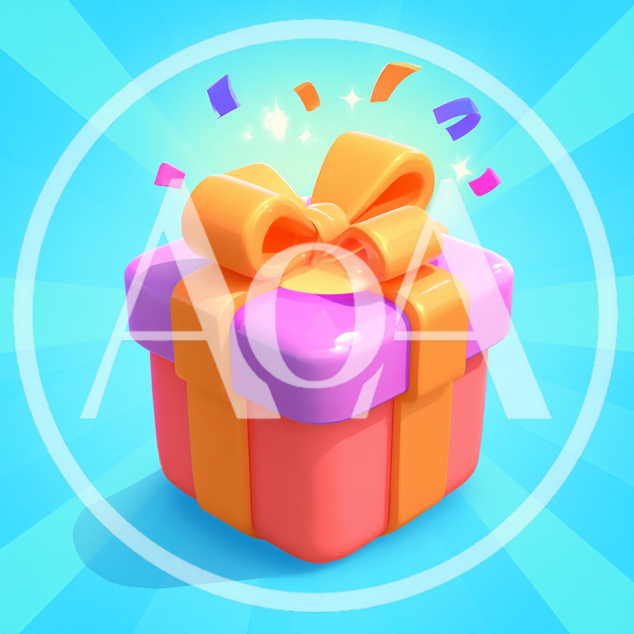 3D Rendered Gift Box With Confetti Celebration