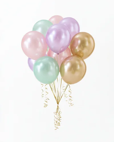 Bunch of Pastel and Metallic Balloons