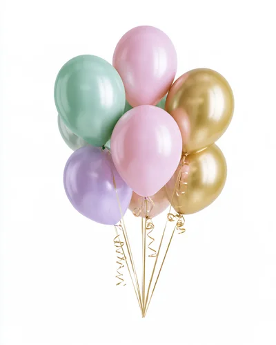 Bunch of Pastel and Metallic Balloons