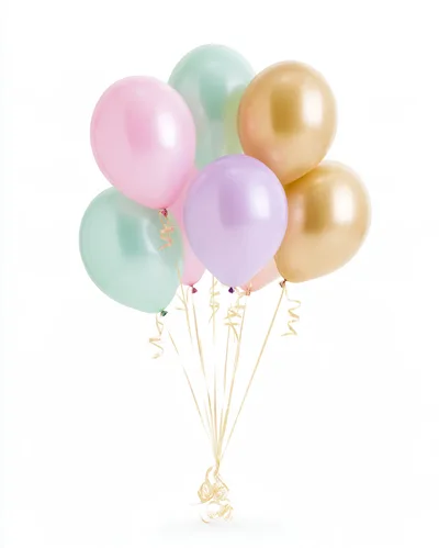 Bunch of Pastel and Metallic Balloons